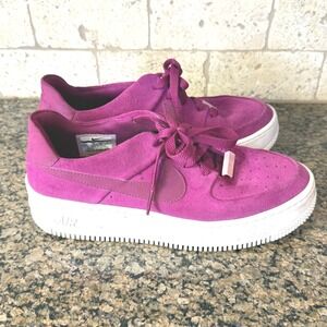 Nike Air Force 1 Shadow Pink Suede Platform Sneakers Women's Size 8.5
